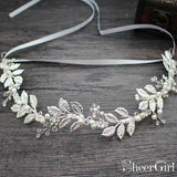 Filigree Laurel Leaf Halo Headband with Tieback ACC1095-SheerGirl