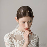 Gold Bridal Headband with Tiny Flowers ACC1093-SheerGirl