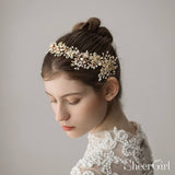 Gold Crystal and Pearl Headpiece Headband ACC1119-SheerGirl