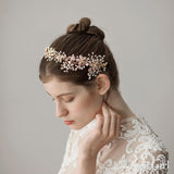 Gold Crystal and Pearl Headpiece Headband ACC1119-SheerGirl