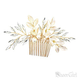 Gold Crystals Pearls Hairpins and Combs ACC1134-SheerGirl