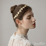 Gold Leaf Headband with Pearls ACC1116-SheerGirl