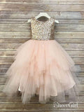 Gold Sequin Flower Girl Dresses Blush Pink Cute Baby Flower Girl Dress ARD1292-SheerGirl