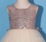 Gold Sequin Shiny Flower Girl Dresses with Bowknot ARD1278-SheerGirl