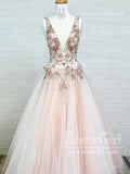 Gorgeous V-neck Long Prom Dress Backless Lace Formal Dresses ARD2395-SheerGirl