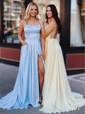 Green Prom Dresses with Pocket Long Backless Slit Formal Evening Ball Gowns APD3277-SheerGirl