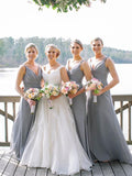 Grey Maternity Plus Size Bridesmaid Dresses Cheap Maxi Mother of the Bride Dress PB10123-SheerGirl