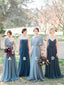 Grey Mismatched Bridesmaid Dresses Strapless Navy Long Bridesmaid Dress ARD1307