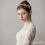 Hand-wired Gold Scattered Pearls Headband ACC1098-SheerGirl