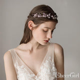 Hand-wired Silver Sprig Headband with Crystals ACC1100-SheerGirl