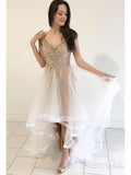 High Low Organza Beaded Prom Dresses Elegant Shiny Formal Evening Dress ARD1533-SheerGirl