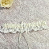 High Stretch Ivory Bridal Garter Wedding Garters with Bow ACC1020-SheerGirl