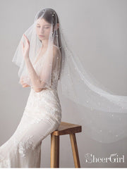 Ivory Tulle Wedding Veils Bridal Cathedral Veil ACC1045 – SheerGirl