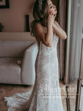 Intricately Lace Mermaid Gown with Sweetheart Neckline Chapel Train Wedding Dress AWD1779-SheerGirl