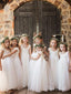 Ivory Ankle Length Rustic Tulle Flower Girl Dresses ARD1304