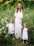 Ivory Bohemian Lace Wedding Dresses Off the Shoulder Beach Wedding Dress AWD1187-SheerGirl