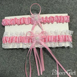 Ivory Bridal Garters Lace Wedding Garter Set with Bow ACC1028-SheerGirl