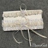 Ivory Bridal Garters Lace Wedding Garter Set with Bow ACC1028-SheerGirl