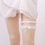 Ivory Bridal Garters Lace Wedding Garter Set with Bow ACC1028-SheerGirl