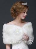 Ivory Bridal Shrugs Winter Wedding Wraps WJ0007-SheerGirl