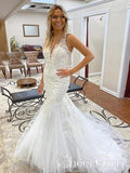 Ivory Halter Neck Racer Back Lace Wedding Gown Appliqued Mermaid Wedding Dress AWD1708-SheerGirl