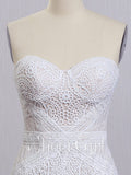 Ivory Lace Beach Wedding Dresses Sweetheart Neck Rustic Boho Wedding Dresses AWD1156-SheerGirl