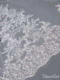 Ivory Lace Cathedral Veil with Blusher Long Wedding Veil ACC1071-SheerGirl