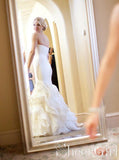 Ivory Mermaid Wedding Dresses Strapless Ruffles Bridal Dress AWD1616-SheerGirl