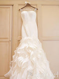 Ivory Mermaid Wedding Dresses Strapless Ruffles Bridal Dress AWD1616-SheerGirl