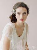 Ivory Mesh Birdcage Veils with Tiny Beads ACC1084-SheerGirl