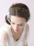 Ivory Mesh Birdcage Veils with Tiny Beads ACC1084-SheerGirl