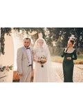 Ivory Rustic Wedding Dresses Backless Lace Long Sleeve Beach Wedding Dress AWD1198-SheerGirl