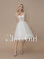 Knee Length Casual Wedding Dresses Beaded Short Summer Wedding Dresses AWD1033