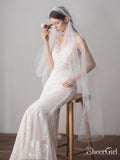 Knee Length Juliet Cap Veils Asymmetrical Hem Bridal Veil ACC1082-SheerGirl