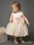 Lace Appliqued Mid Length Blush Pink Toddler Flower Girl Dresses ARD1311-SheerGirl