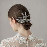 Laurel Leaf Crystal Bridal Hair Clip ACC1127-SheerGirl