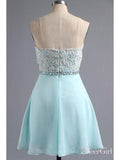 Light Blue Sweetheart Neck Chiffon Beaded Homecoming Dresses,apd2527-SheerGirl