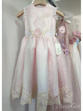 Light Pink Lace Flower Girl Dresses with Sash ARD2027-SheerGirl