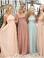 Long A Line Cheap Chiffon Maxi Mismatched Bridesmaid Dresses Plus Size PB10122