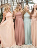 Long A Line Cheap Chiffon Maxi Mismatched Bridesmaid Dresses Plus Size PB10122-SheerGirl