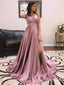 Long Cheap Simple Prom Dress Side Slit Pocket Spaghetti Strap Prom Dresses APD3400