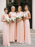 Long Chiffon Cheap Bridesmaid Dresses Plus Size Cap Sleeve Mother of the Bride Dress PB10012-SheerGirl