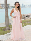 Long Formal Maternity Dresses See Through Back Simple Blush Bridesmaid Dresses APD3450-SheerGirl