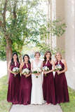 Long Halter Plum Bridesmaid Dresses Plus Size Jersey Bridesmaid Dress ARD1550-SheerGirl