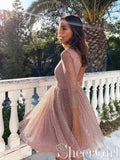 Long Sleeve Short Homecoming Dresses Backless Formal Dress ARD2372-SheerGirl