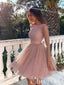 Long Sleeve Short Homecoming Dresses Backless Formal Dress ARD2372