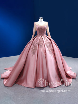 Vestidos formales elegantes de color rosa para mujer, vestidos de fiesta de  sirena transparentes – SheerGirl