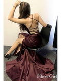 Maroon Mermaid Formal Dresses Deep V neck Burgundy Sexy Prom Dresses APD3472-SheerGirl