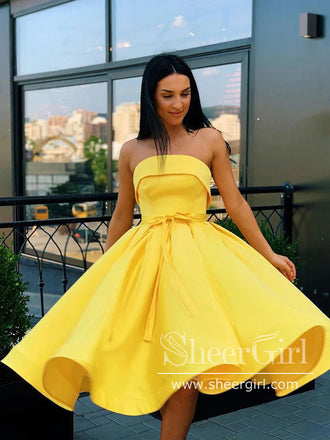 8th grade graduation yellow graduation dress