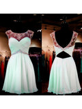 Mint Chiffon Beaded Homecoming Dresses 2018 Short Homecoming Dresses,apd1620-SheerGirl